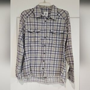 Plaid flannel button up shirt